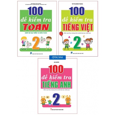 Combo 100 Đề Kiểm Tra Toán, Tiếng Việt, Tiếng Anh Lớp 2 (Trọn Bộ 3 Cuốn)