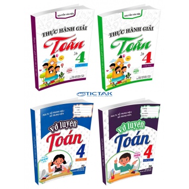 Combo Vở Luyện Toán + Thực Hành Giải Toán Lớp 4 (Dùng Chung Cho Các Bộ SGK Hiện Hành)